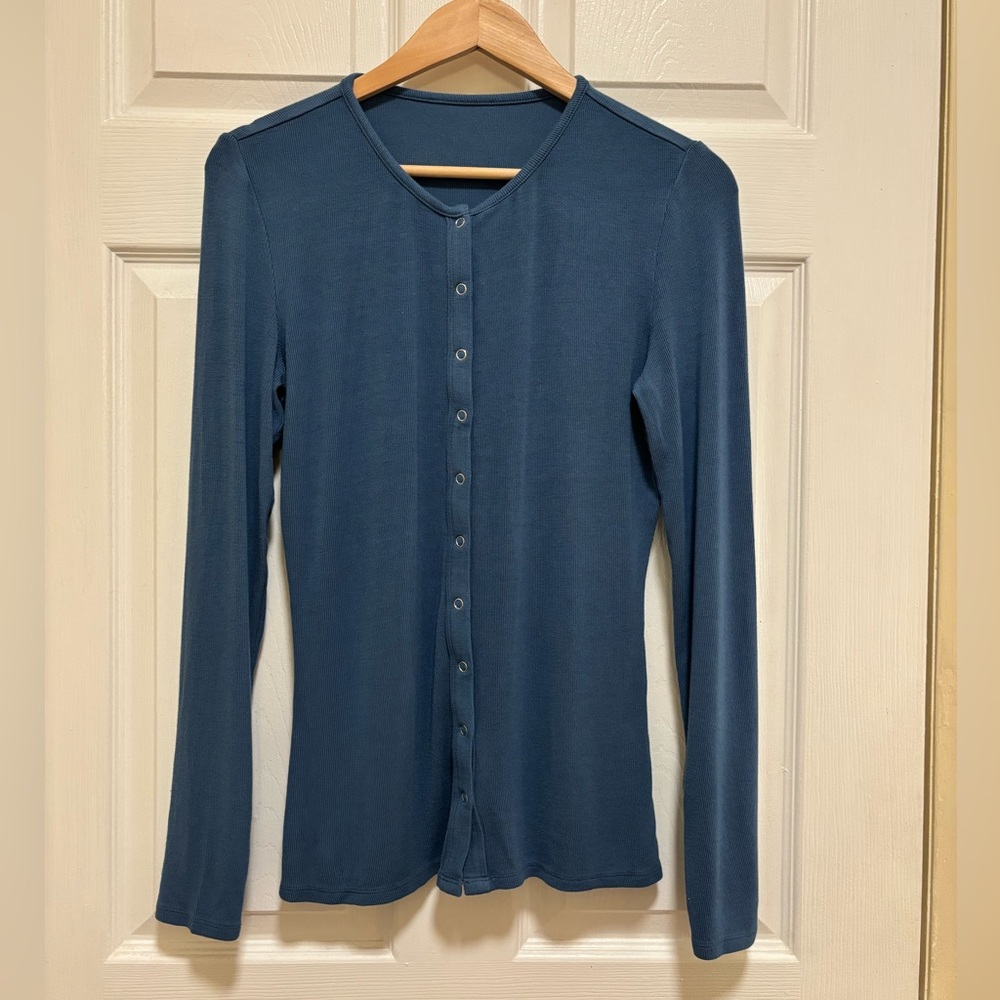HATCH Softest Rib Nursing Cardigan, Blue, size S